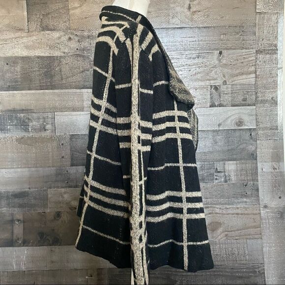 Sioni open cozy cardigan sweater black/ tan - Picture 8 of 8